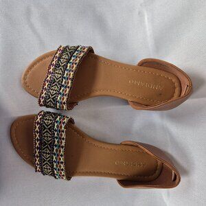 ANDIAMO COLORFUL PRINT  FLAT SANDAL